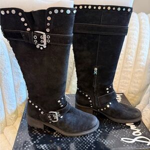 ‼️SOLD‼️Sam Edelman Black Suede Studded Boots